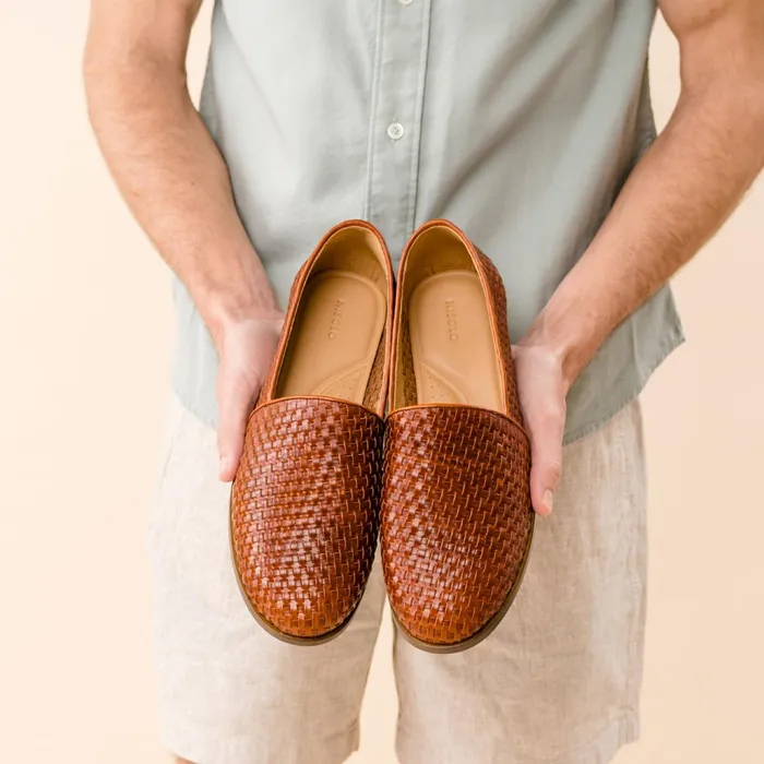 Men Alejandro Woven SlipOn 20 Woven Brandy Nisolo Sandals and Slip Ons