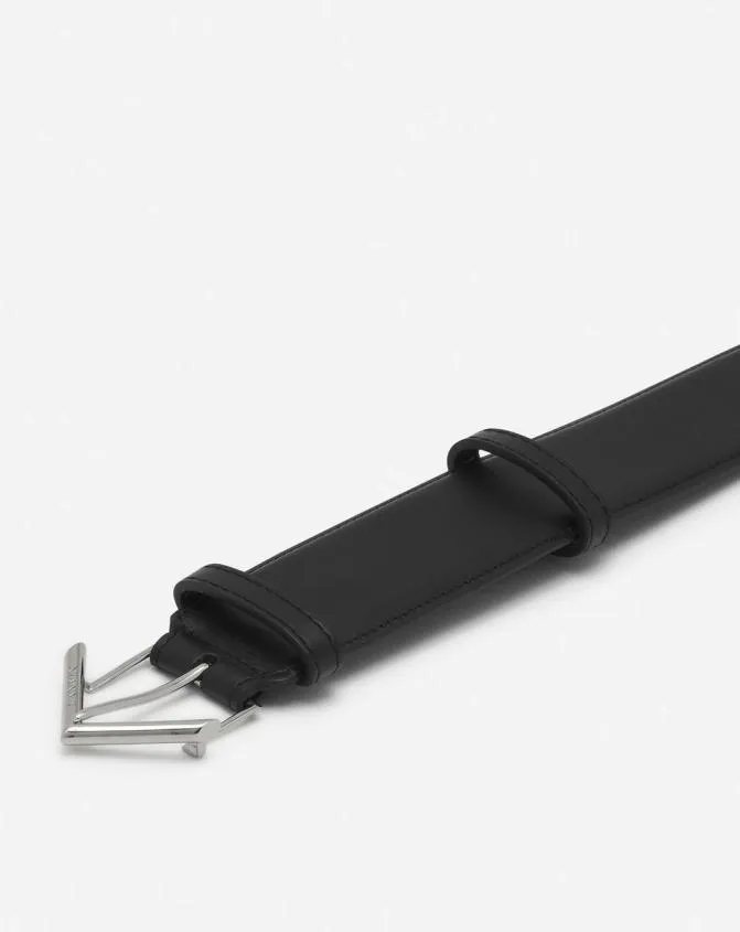 Men Belts Lanvin Signature Belt In Smooth Leather Blackblack