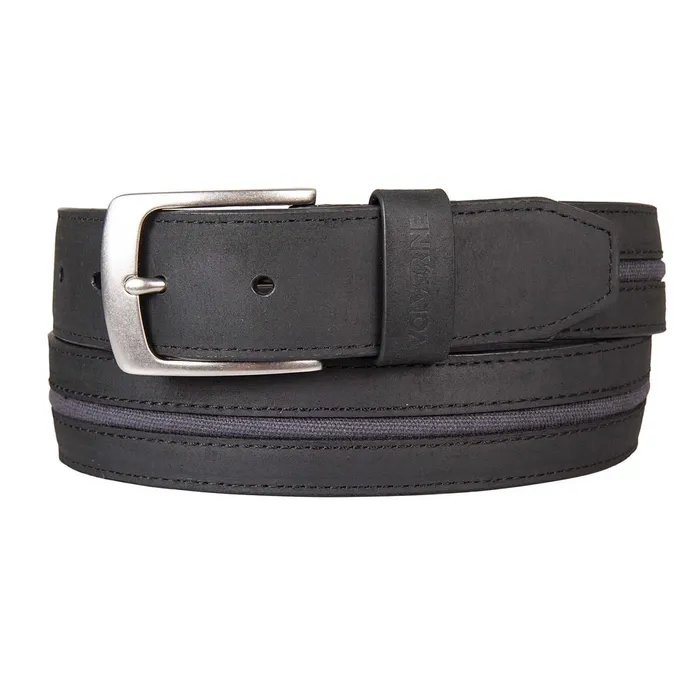 Men Canvas and Leather Belt Black Wolverine Belts and Bags