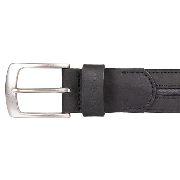 Men Canvas and Leather Belt Black Wolverine Belts and Bags