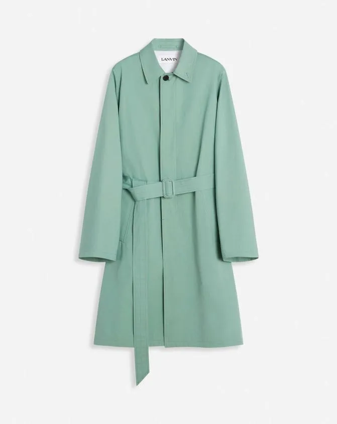 Men Coats and Jackets Lanvin Cotton Coat Vert De Gris