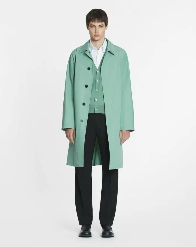 Men Coats and Jackets Lanvin Cotton Coat Vert De Gris Men Coats and Jackets Lanvin Cotton Coat Vert De Gris