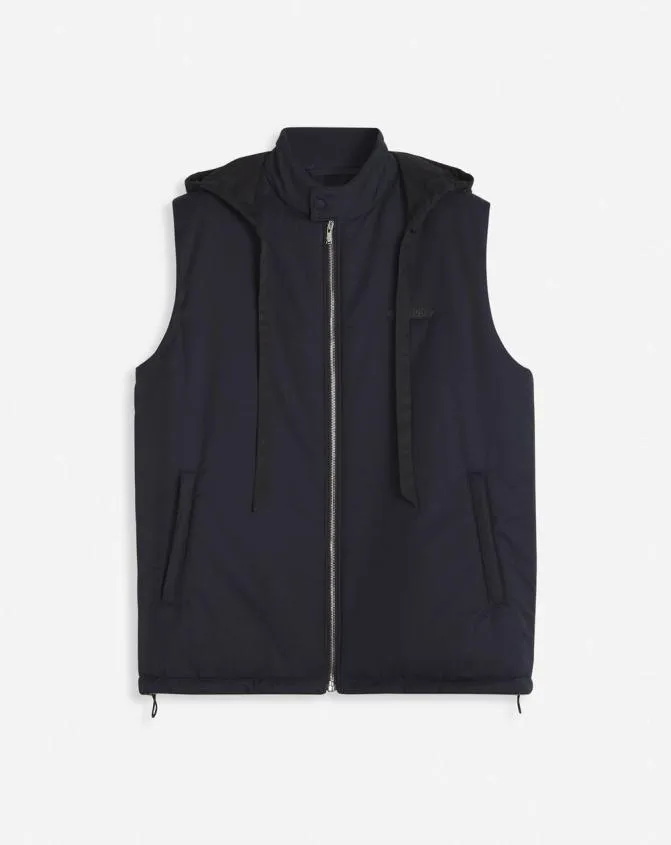 Men Coats and Jackets Lanvin Sleeveless Padded Jacket In Technical Cotton Navy Blue Men Coats and Jackets Lanvin Sleeveless Padded Jacket In Technical Cotton Navy Blue