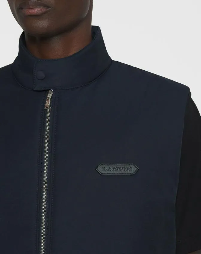 Men Coats and Jackets Lanvin Sleeveless Padded Jacket In Technical Cotton Navy Blue Men Coats and Jackets Lanvin Sleeveless Padded Jacket In Technical Cotton Navy Blue