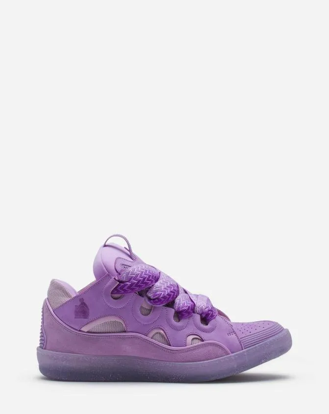 Men Curb Lanvin Curb Leather Sneakers Lilac