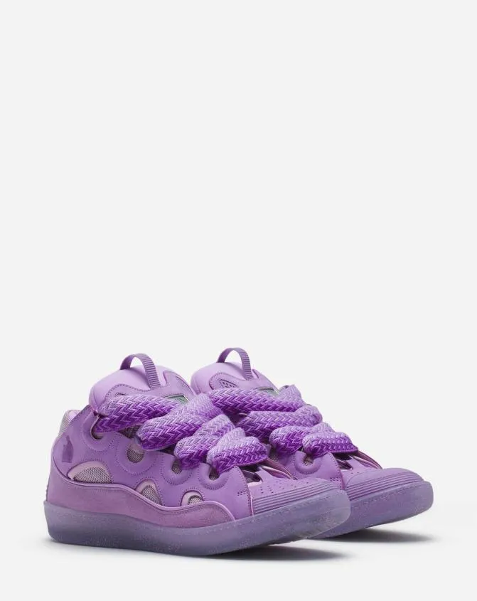 Men Curb Lanvin Curb Leather Sneakers Lilac Men Curb Lanvin Curb Leather Sneakers Lilac