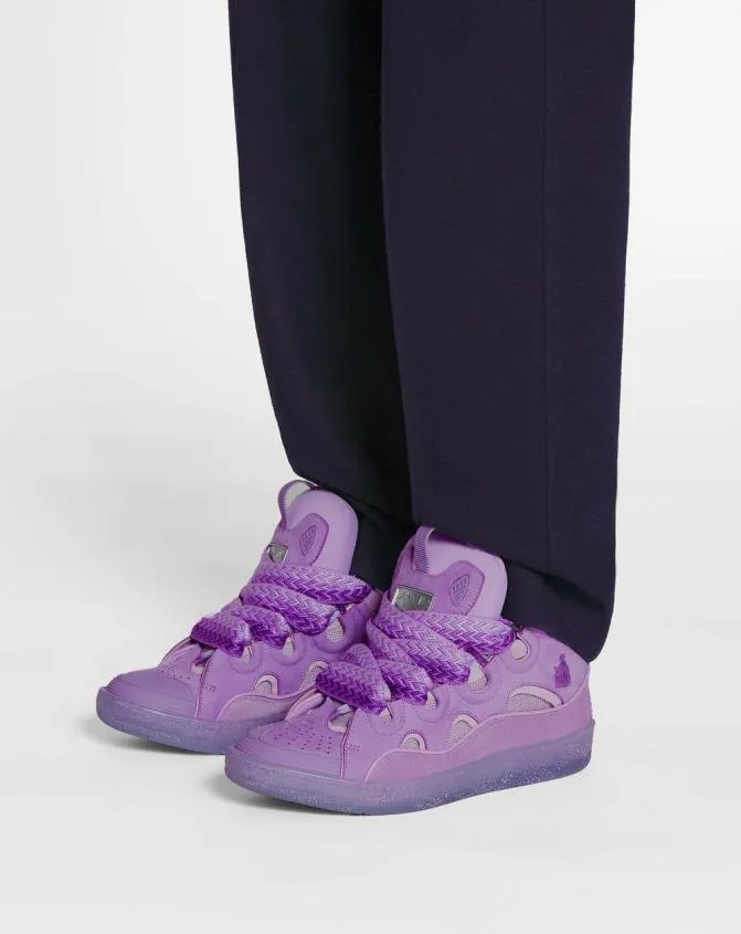 Men Curb Lanvin Curb Leather Sneakers Lilac Men Curb Lanvin Curb Leather Sneakers Lilac
