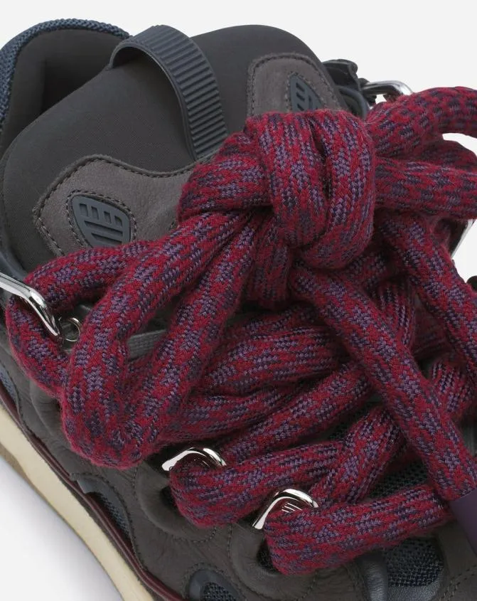 Men Curb Lanvin Curb Sneakers In Leather With Snake Laces Shark Grey Men Curb Lanvin Curb Sneakers In Leather With Snake Laces Shark Grey
