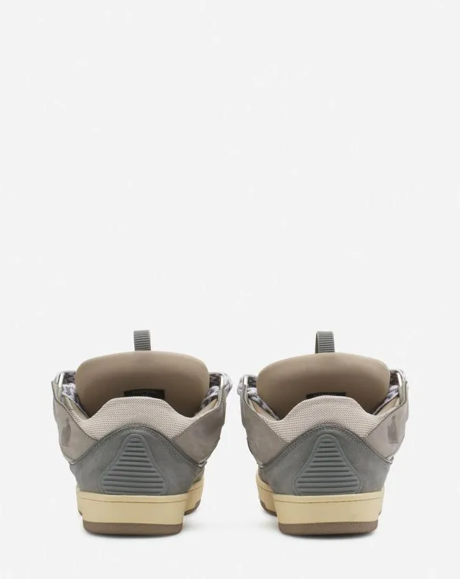 Men Curb Lanvin Leather Curb Sneakers Grey Men Curb Lanvin Leather Curb Sneakers Grey