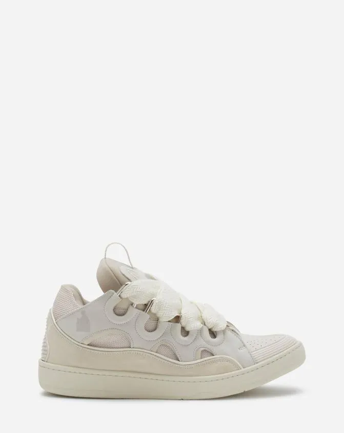 Men Curb Lanvin Leather Curb Sneakers Peach