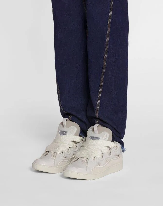 Men Curb Lanvin Leather Curb Sneakers Peach Men Curb Lanvin Leather Curb Sneakers Peach
