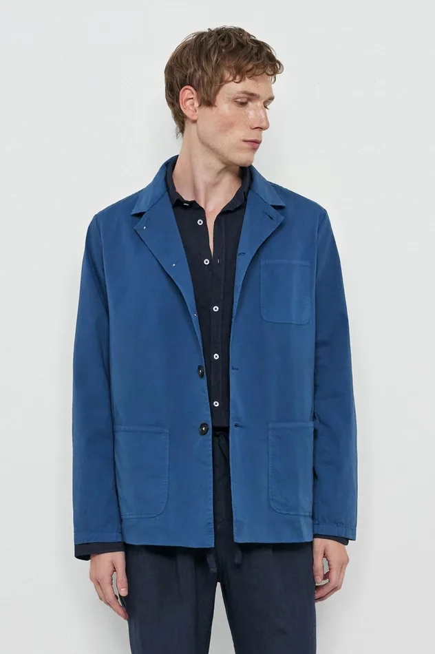 Men FLORIDA 8211 Stone Washed Cotton Gabardine Shirt Jacket 8211 Oltremare Massimo Alba Jackets and Coats