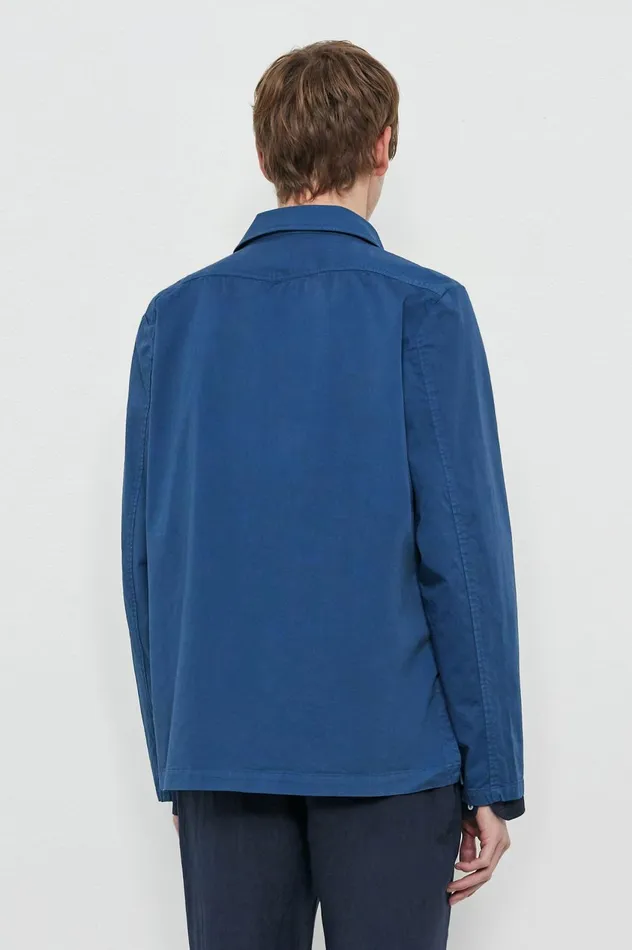 Men FLORIDA 8211 Stone Washed Cotton Gabardine Shirt Jacket 8211 Oltremare Massimo Alba Jackets and Coats