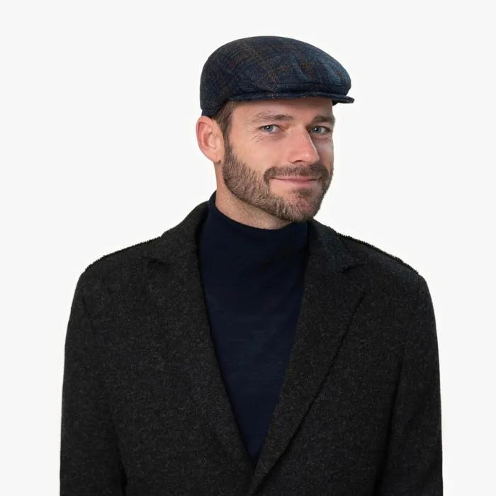 Men Frankie Soft Shetland Check Flat Cap Blue Mayser Flat Caps Men Frankie Soft Shetland Check Flat Cap Blue Mayser Flat Caps