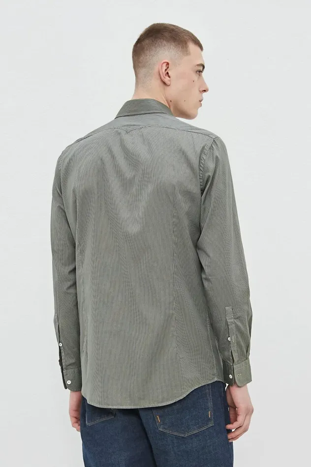 Men GENOVA 8211 Cotton Shirt 8211 Fango Massimo Alba Shirts