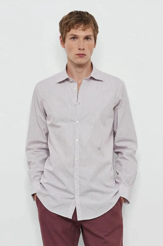 Men GENOVA 8211 Cotton Shirt 8211 Lampone Massimo Alba Shirts