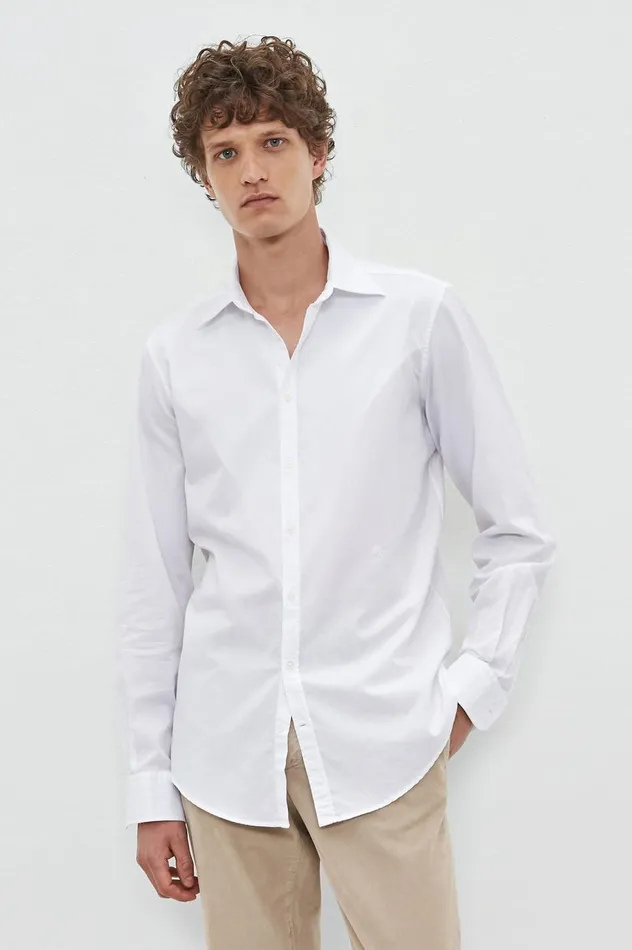 Men GENOVA 8211 Oxford Cotton Shirt 8211 Bianco Massimo Alba Shirts
