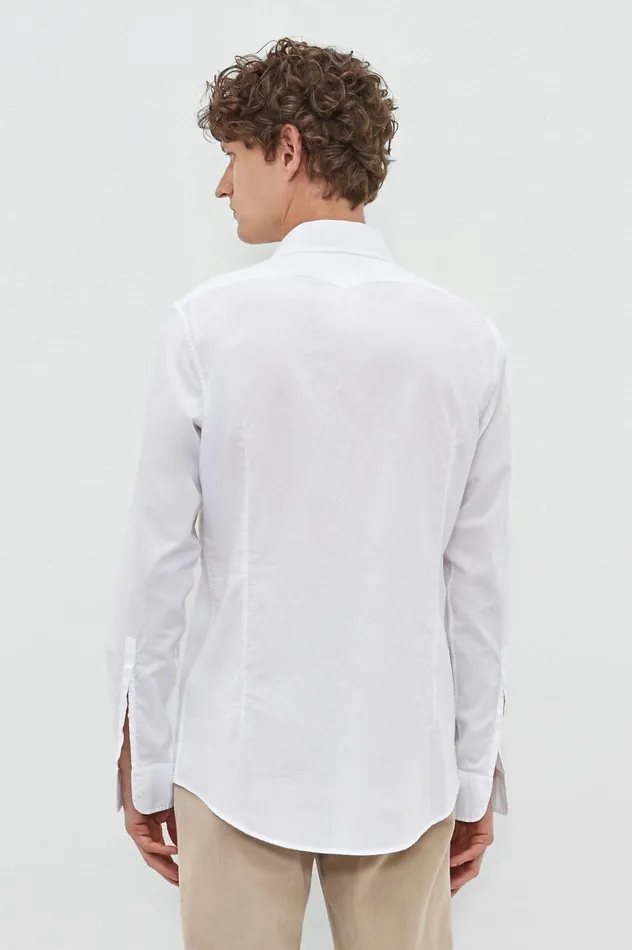 Men GENOVA 8211 Oxford Cotton Shirt 8211 Bianco Massimo Alba Shirts
