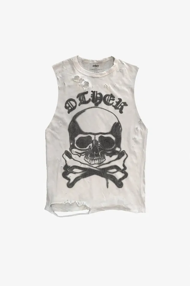 Men Graffiti Skull and Crossbones Thrasher Tank OTHER TANKS and VESTS