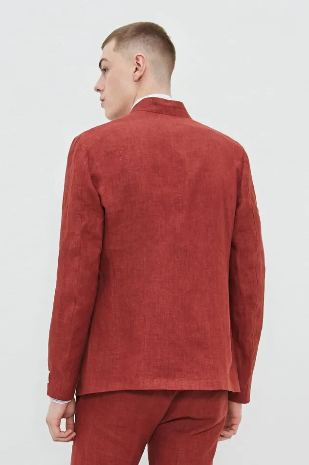 Men GSTAAD 8211 Dlav Linen Jacket 8211 Ruggine Massimo Alba Jackets and Coats Men GSTAAD 8211 Dlav Linen Jacket 8211 Ruggine Massimo Alba Jackets and Coats