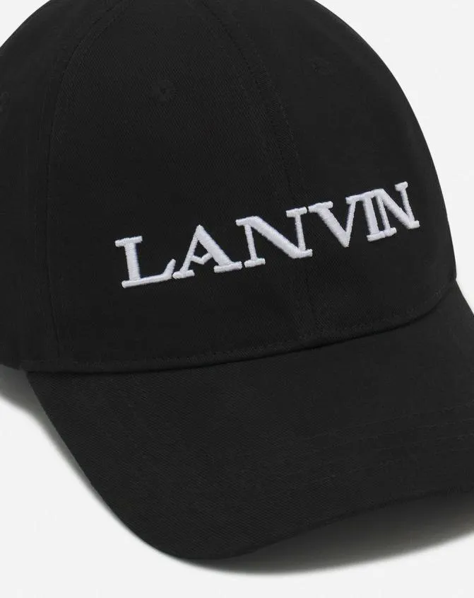 Men Hats Lanvin Cotton Cap Black Men Hats Lanvin Cotton Cap Black