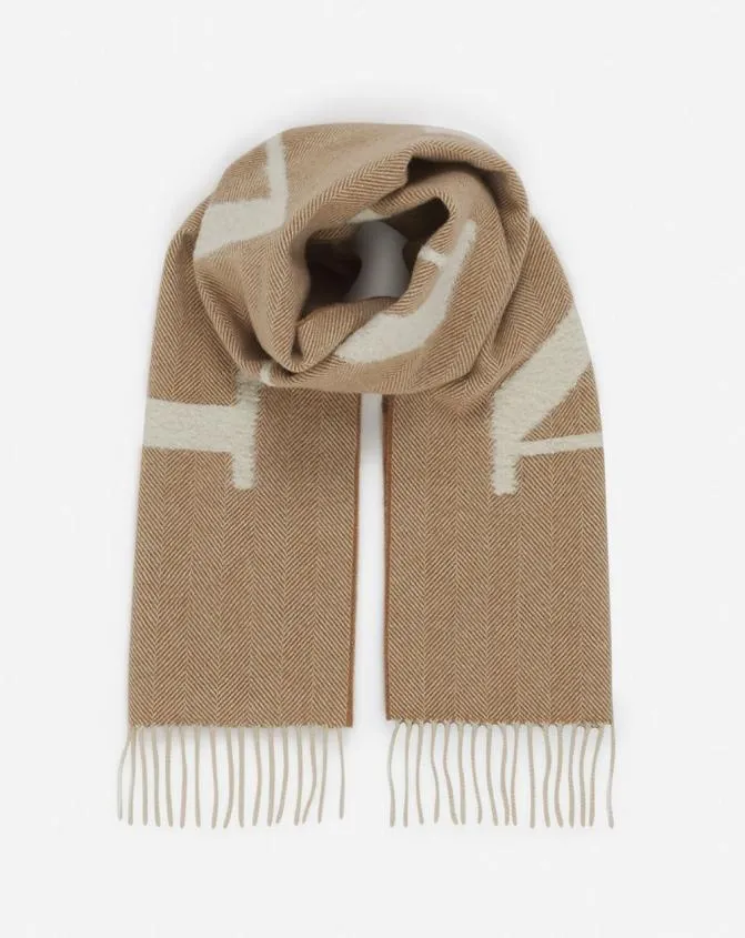 Men Hats Lanvin Signature Fringed Wool Scarf Masticecru Men Hats Lanvin Signature Fringed Wool Scarf Masticecru