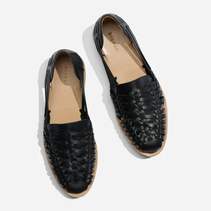 Men Huarache Sandal Black Nisolo Sandals and Slip Ons