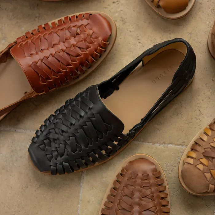 Men Huarache Sandal Black Nisolo Sandals and Slip Ons