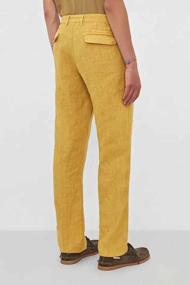 Men IONIO2 8211 Linen Canvas Trousers 8211 Mostarda Massimo Alba Trousers and Shorts Men IONIO2 8211 Linen Canvas Trousers 8211 Mostarda Massimo Alba Trousers and Shorts