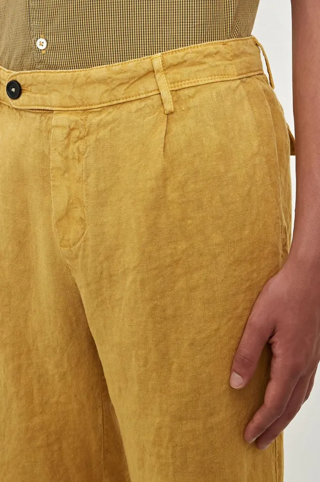Men IONIO2 8211 Linen Canvas Trousers 8211 Mostarda Massimo Alba Trousers and Shorts Men IONIO2 8211 Linen Canvas Trousers 8211 Mostarda Massimo Alba Trousers and Shorts