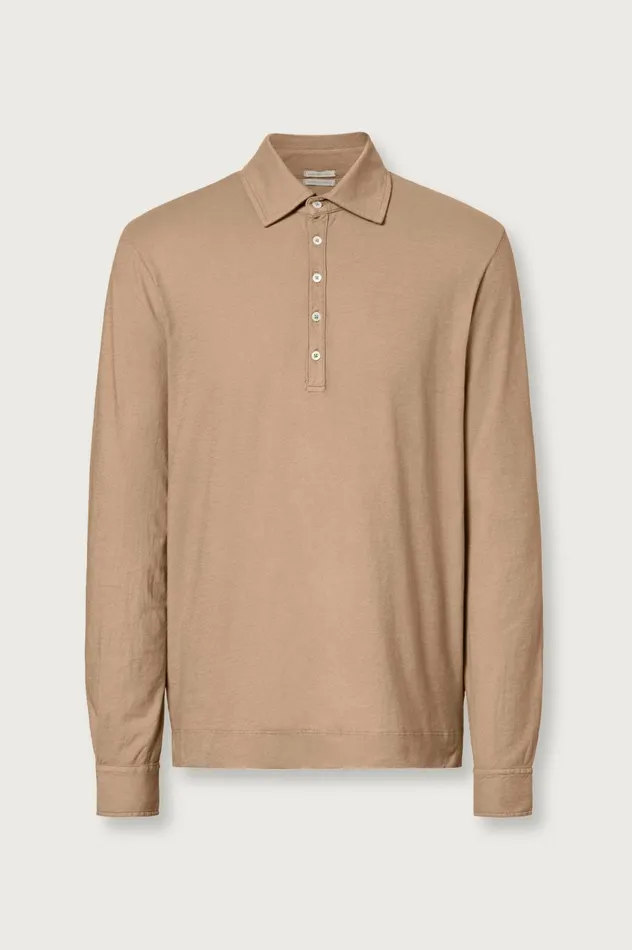 Men ISCHIA 8211 Cotton Jersey Long Sleeve Polo Shirt 8211 Corda Massimo Alba TShirts and Polos Men ISCHIA 8211 Cotton Jersey Long Sleeve Polo Shirt 8211 Corda Massimo Alba TShirts and Polos