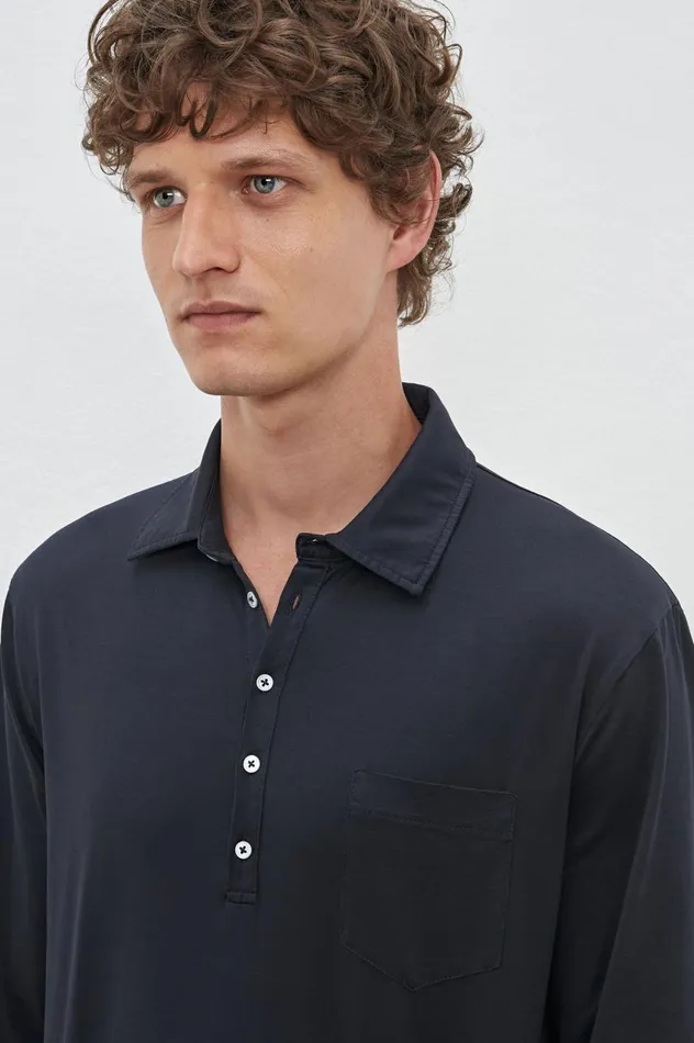 Men ISCHIA2 8211 Mak Cotton Jersey Polo Shirt 8211 Blu Massimo Alba TShirts and Polos