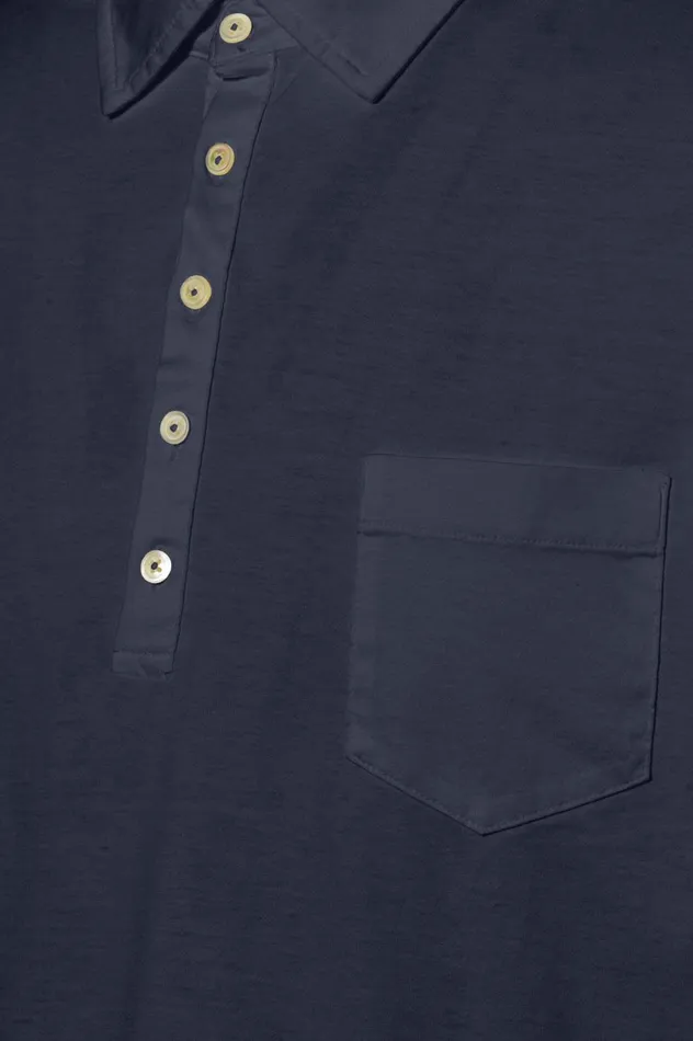 Men ISCHIA2 8211 Mak Cotton Jersey Polo Shirt 8211 Blu Massimo Alba TShirts and Polos