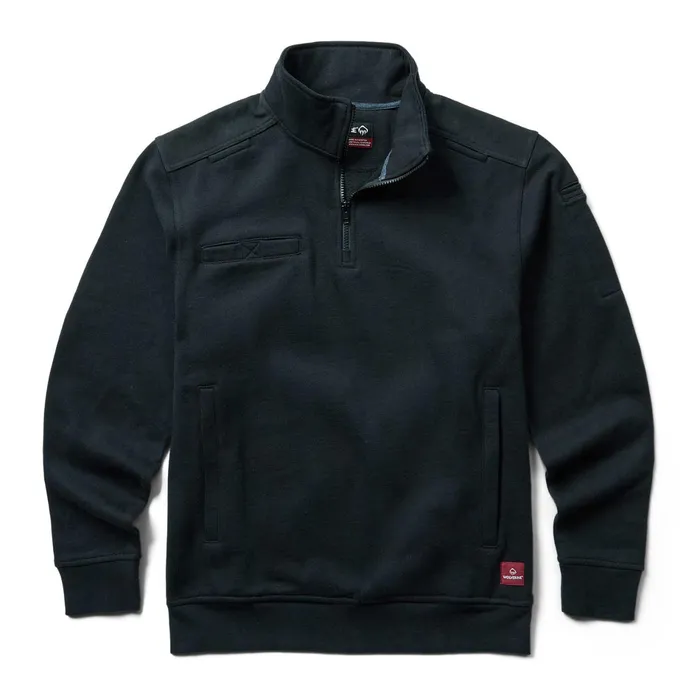Men Job Shirt Quarter Zip Black Wolverine Hoodies and Pullovers