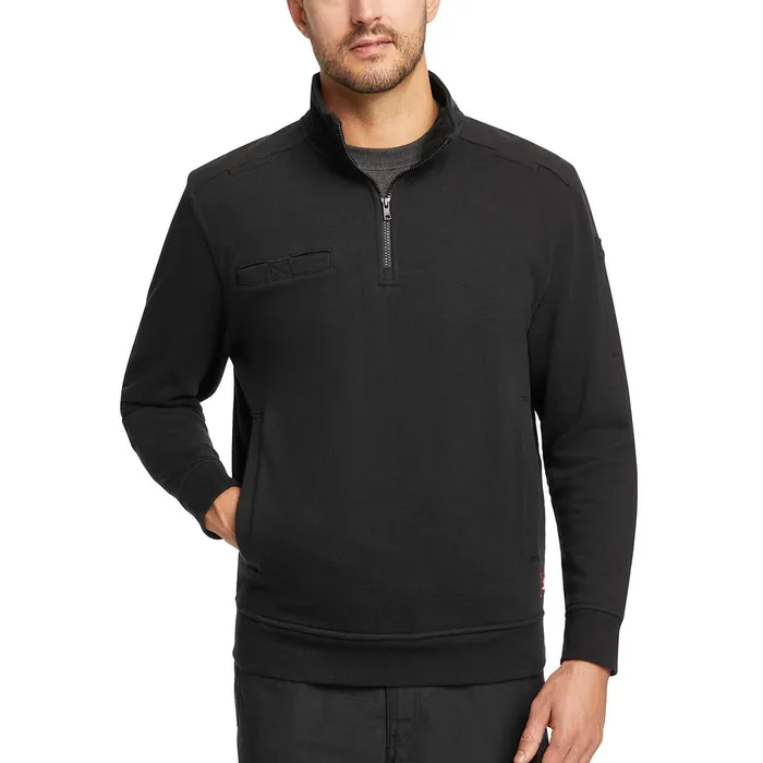 Men Job Shirt Quarter Zip Black Wolverine Hoodies and Pullovers