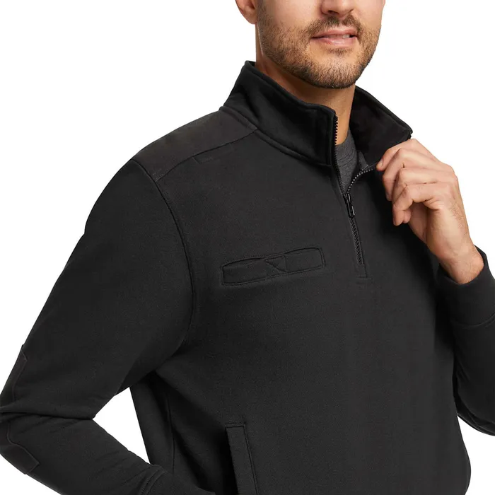Men Job Shirt Quarter Zip Black Wolverine Hoodies and Pullovers