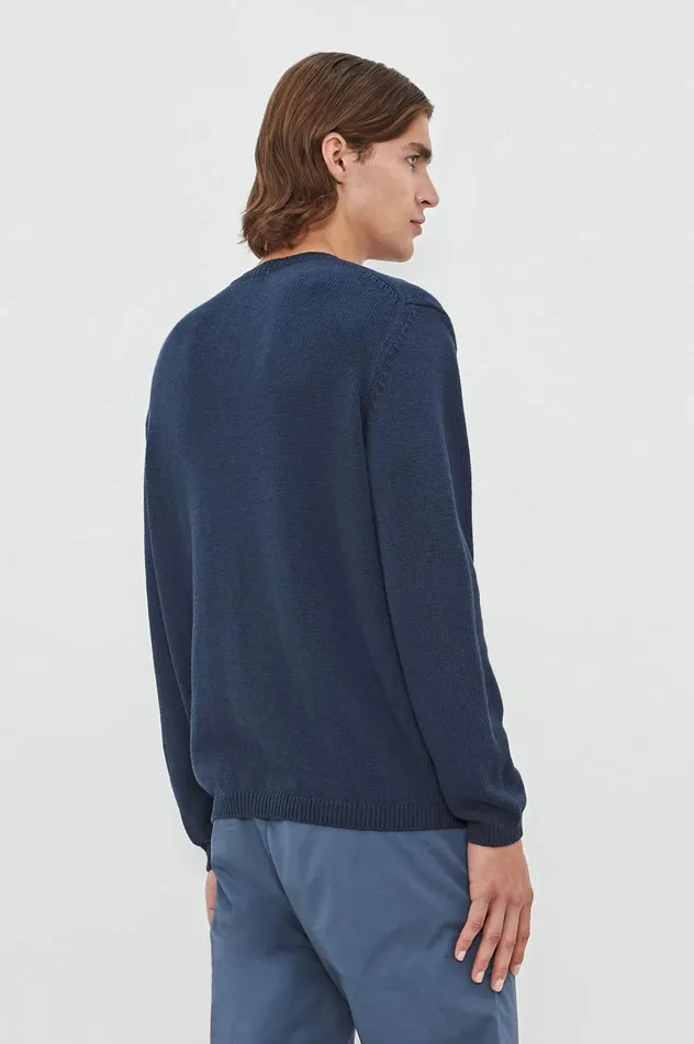 Men LEO 8211 Cotton Silk Sweater 8211 Blu Massimo Alba Knitwear