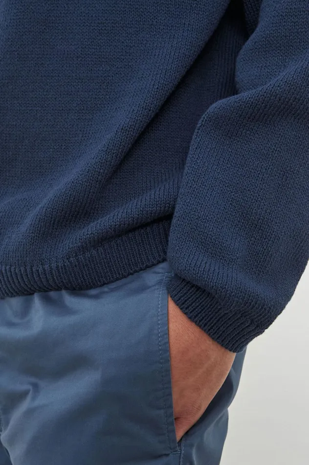 Men LEO 8211 Cotton Silk Sweater 8211 Blu Massimo Alba Knitwear