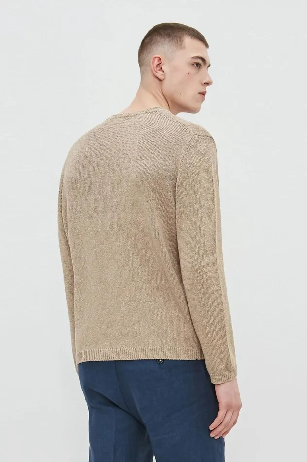 Men LEO 8211 Cotton Silk Sweater 8211 Naturale Massimo Alba Knitwear