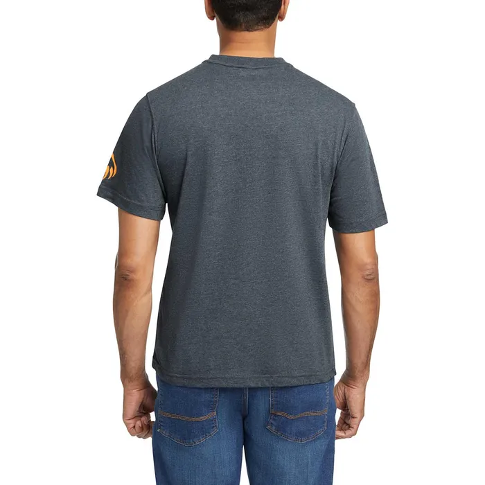 Men Modern Fit Short Sleeve Graphic Tee Dark Navy Heatherhv Orange Wolverine TShirts
