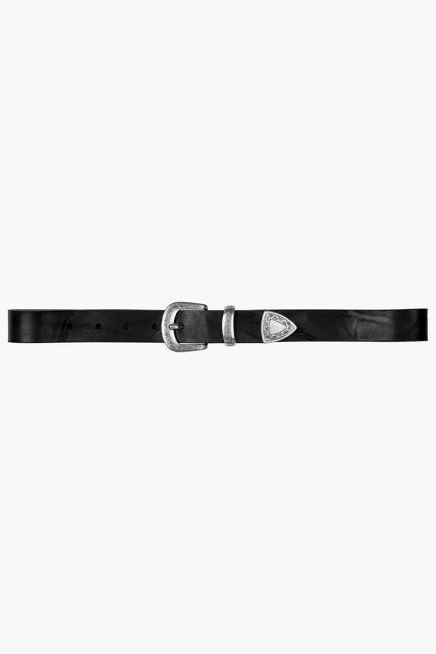 Men Old West Belt Worn Black Leather OTHER BELTS