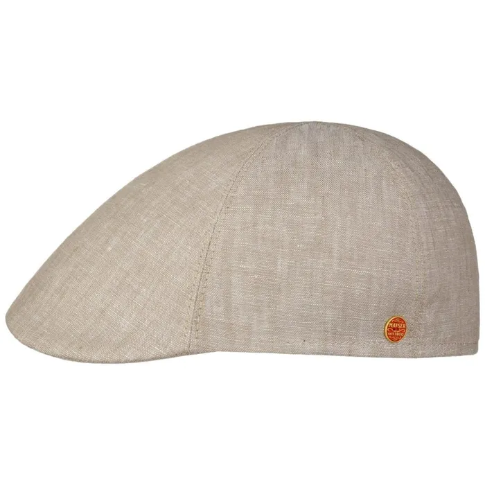 Men Paddy Linen Flat Cap Beige Mayser Flat Caps