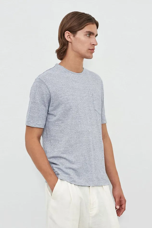 Men PANAREA 8211 Linen Cotton Jersey Crew Neck Tshirt 8211 Bianco Massimo Alba TShirts and Polos Men PANAREA 8211 Linen Cotton Jersey Crew Neck Tshirt 8211 Bianco Massimo Alba TShirts and Polos