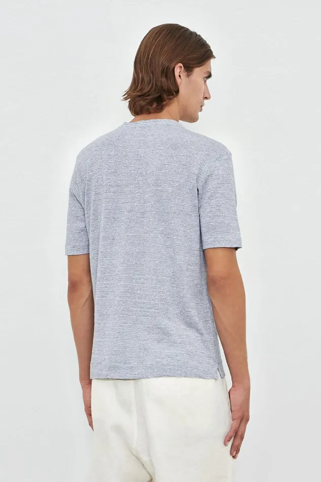 Men PANAREA 8211 Linen Cotton Jersey Crew Neck Tshirt 8211 Bianco Massimo Alba TShirts and Polos Men PANAREA 8211 Linen Cotton Jersey Crew Neck Tshirt 8211 Bianco Massimo Alba TShirts and Polos