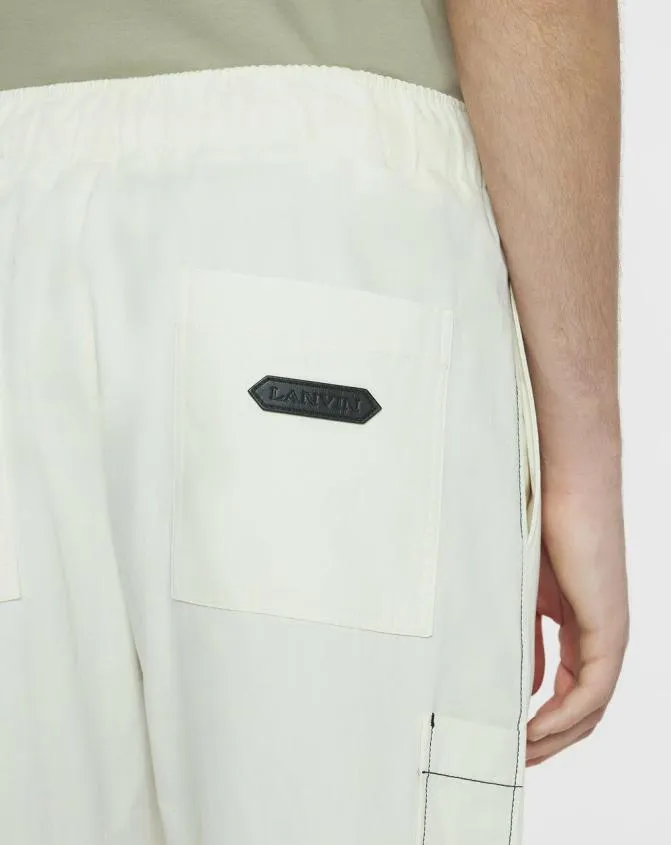 Men Pants and Shorts Lanvin Cotton Pants Off White