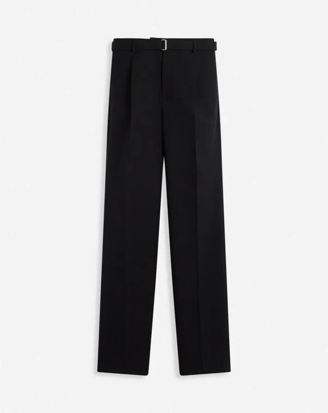 Men Pants and Shorts Lanvin Straight Fit Wool Pants Black