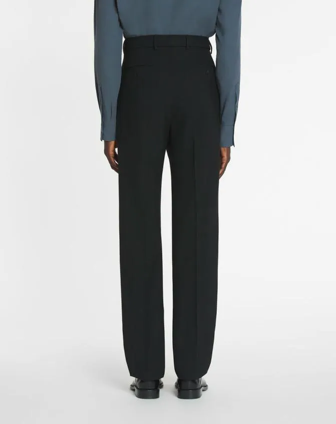 Men Pants and Shorts Lanvin Straight Fit Wool Pants Black