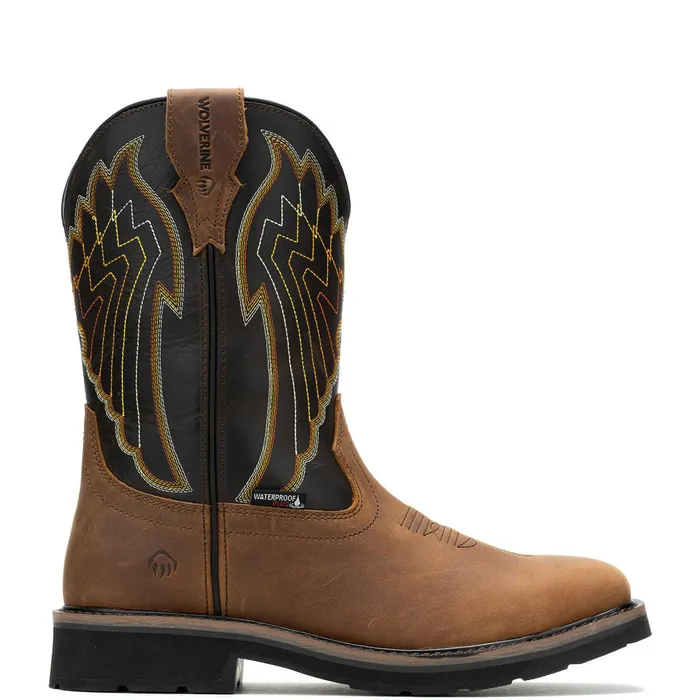 Men Rancher Eagle Waterproof SteelToe Wellington Work Boot Sudan Brown Wolverine Safety Toe