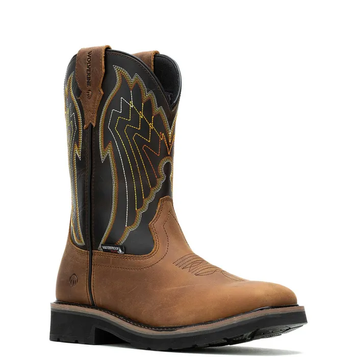 Men Rancher Eagle Waterproof SteelToe Wellington Work Boot Sudan Brown Wolverine Safety Toe