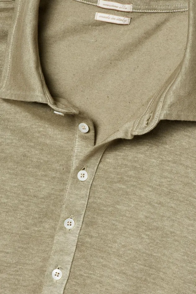 Men RAYA 8211 Linen Cotton Jersey Long Sleeve Polo Shirt 8211 Fango Massimo Alba TShirts and Polos Men RAYA 8211 Linen Cotton Jersey Long Sleeve Polo Shirt 8211 Fango Massimo Alba TShirts and Polos